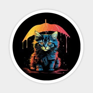 American Bobtail Rainy Day With Umbrella Magnet